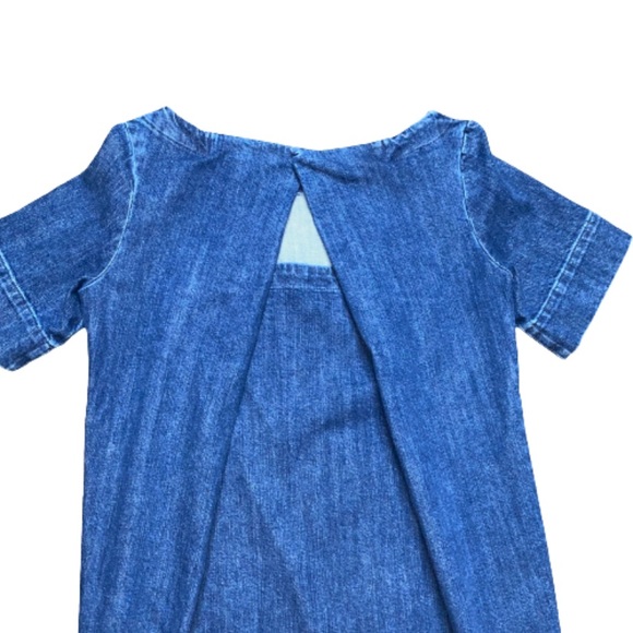 Massimo Dutti Jean Pleated Back Dress M Pockets - Picture 3 of 5